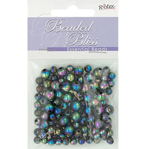 6mm - 8mm Plastic Round Beads (available in 4 colours)